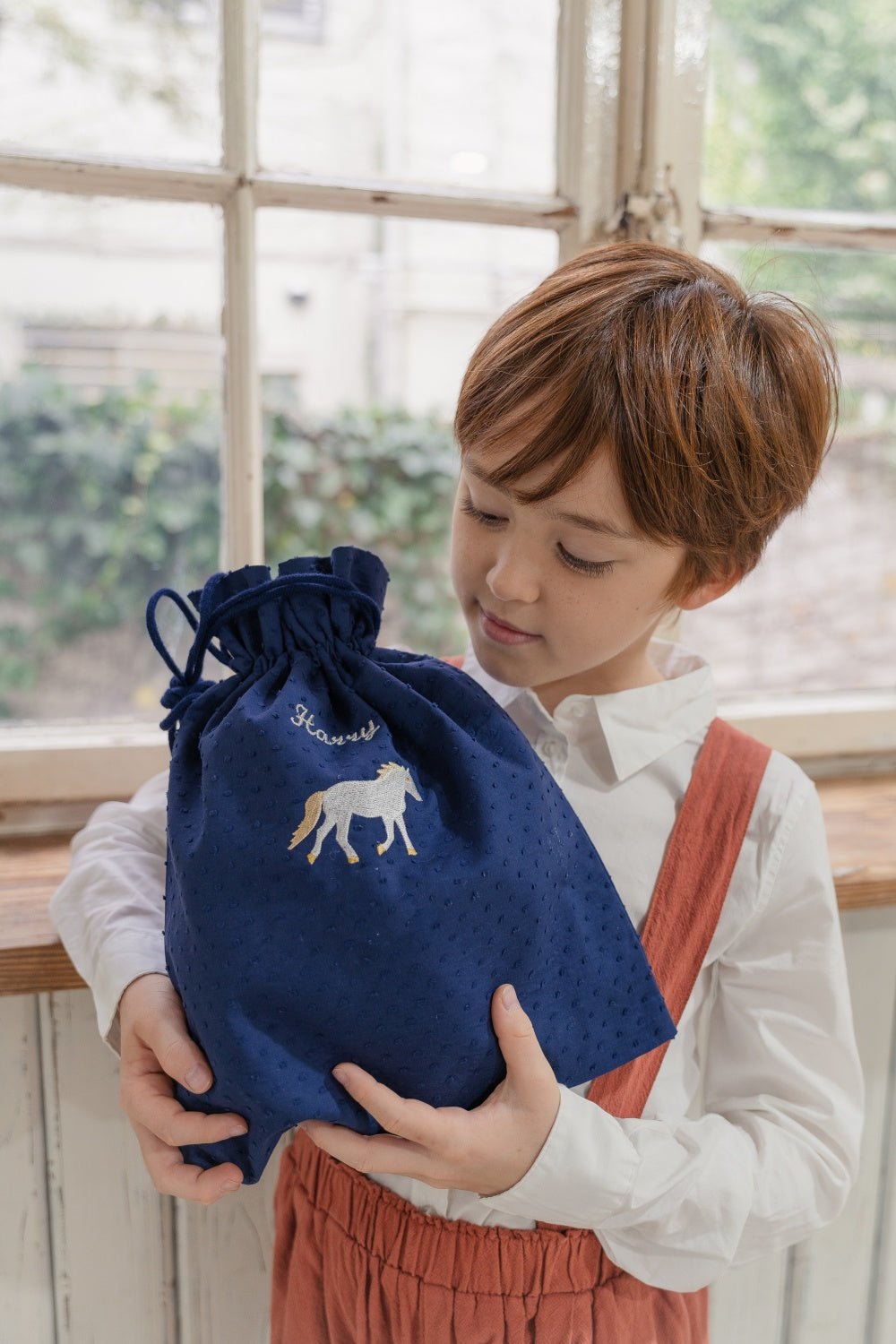 白馬刺繍スクールグッズ3点セット/ネイビー – （ボジ） 公式ショップ