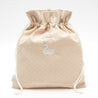 スワン刺繍の巾着袋/モカブラウン - （ボジ） 公式ショップ | おしゃれな名入れ育児グッズ