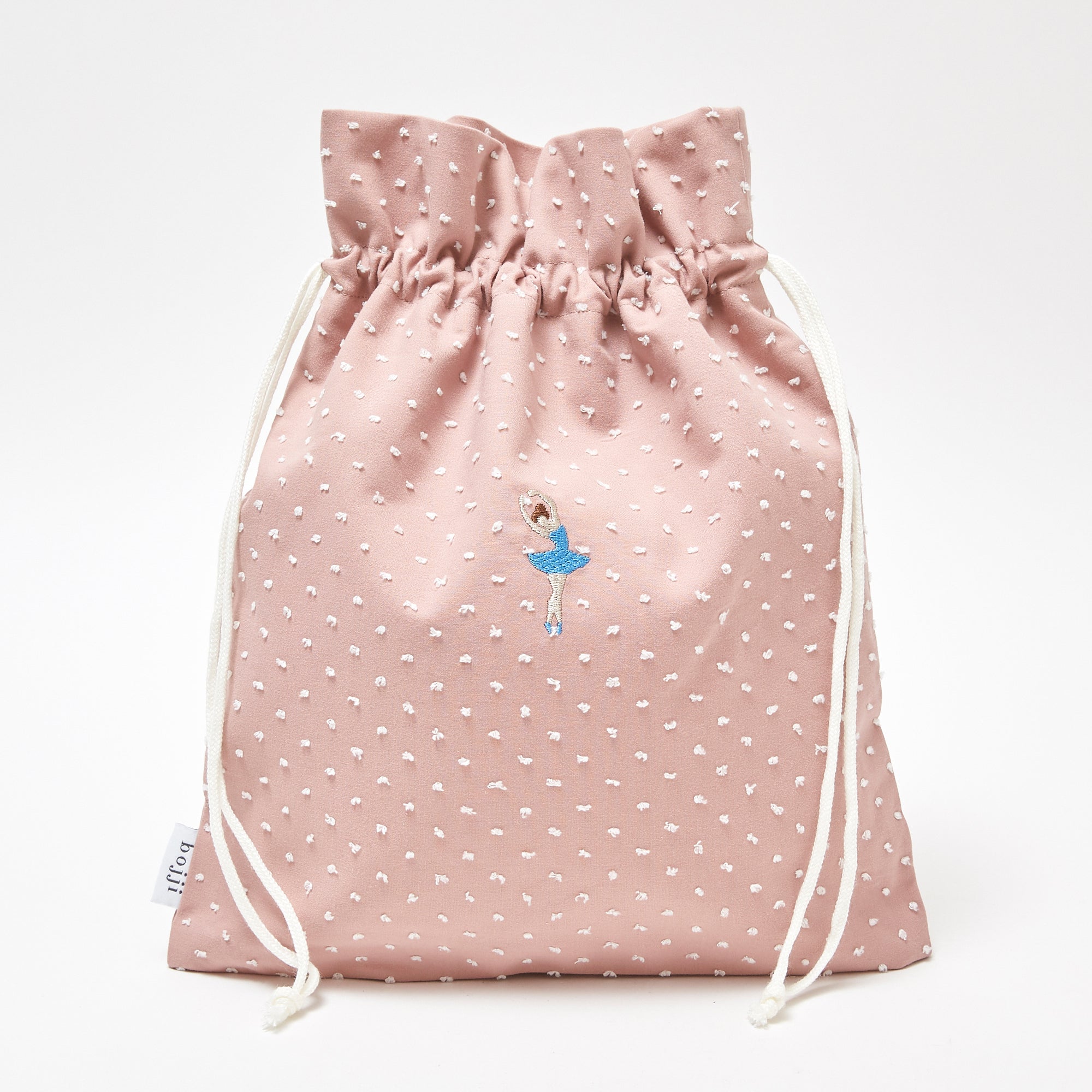 バレリーナ刺繍の巾着袋/ピンク - （ボジ） 公式ショップ | おしゃれな名入れ育児グッズ