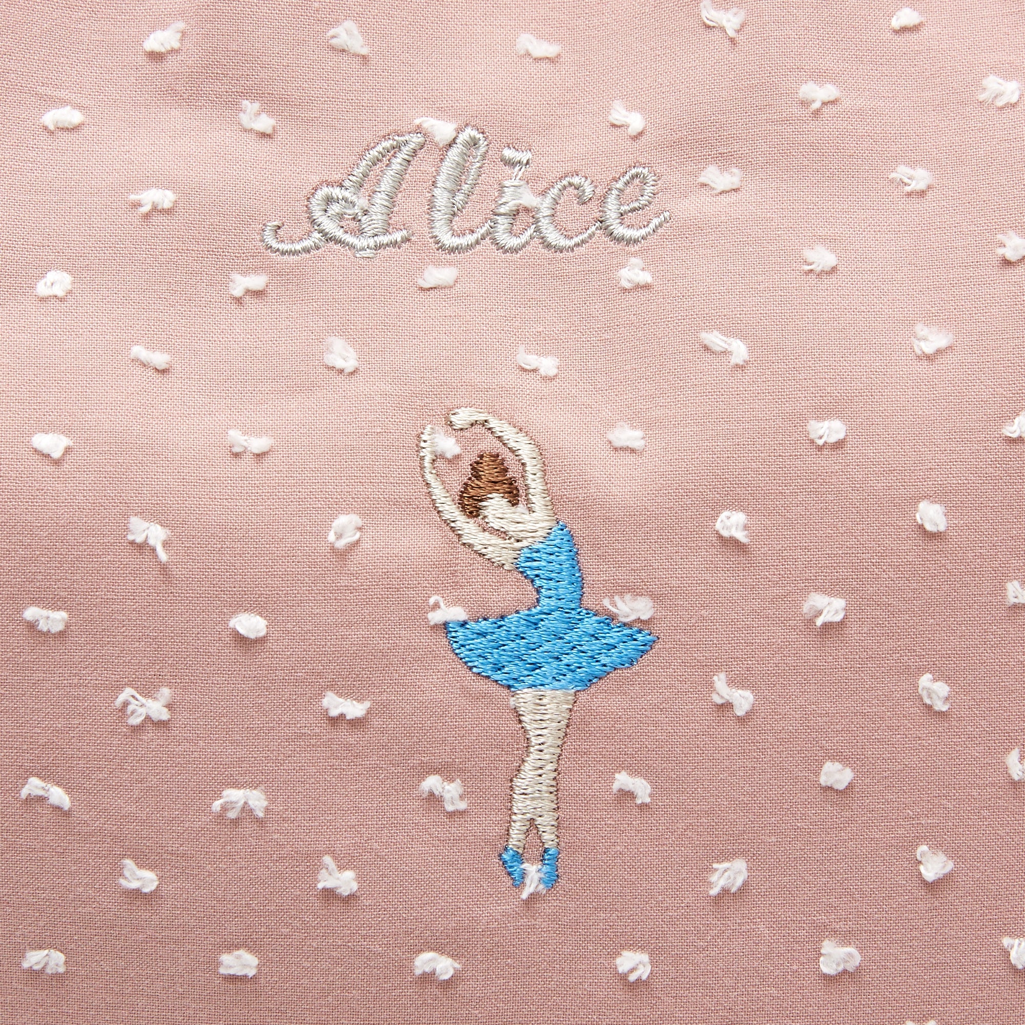 バレリーナ刺繍の巾着袋/ピンク - （ボジ） 公式ショップ | おしゃれな名入れ育児グッズ